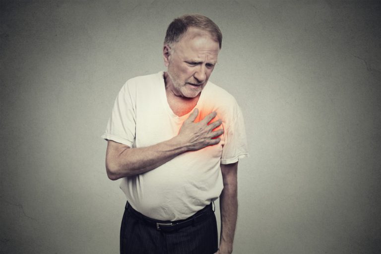 old man with aching heart